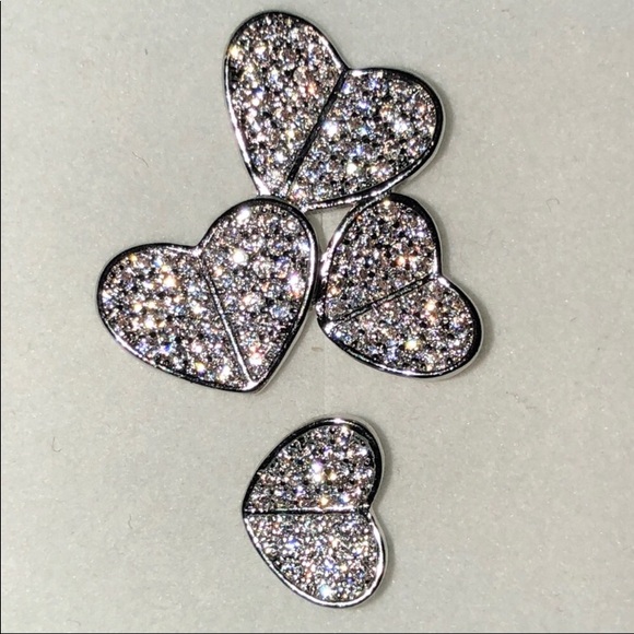 PP AAA CZ Hearts inside Heart Petals 27mm Sz 8.5 - Picture 8 of 8